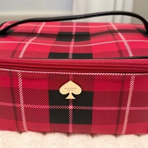 Authentic Pink Plaid Kate Spade Cosmetic / Makeup / Toiletries Bag